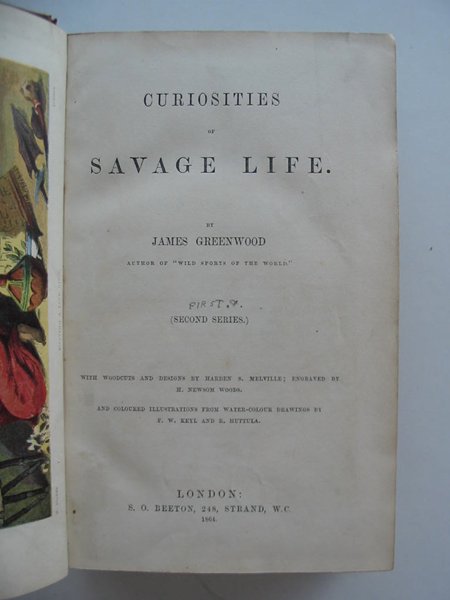 Photo of CURIOSITIES OF SAVAGE LIFE written by Greenwall, James illustrated by Keyl, F.W. Huttula, R. et al.,  published by S.O. Beeton (STOCK CODE: 990169)  for sale by Stella & Rose's Books